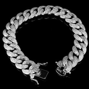 925 Silver Luxury Men's Moissanite Cuban Link Bracelet Iced Hip Hop Style with <b>Box</b> Clasp Free <b>Storage</b> Cuban Bracelets & Bangles - Product Image 1