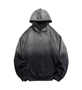380g 100% algodón mezclado polar invierno bolsillo pulóver Sudadera con capucha para hombres peso pesado de gran tamaño manga larga estampado en relieve - Product Image 2