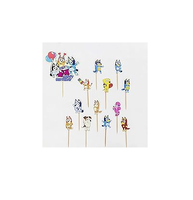 Netter blauer Hundekuchen-Topper-Satz von 25 Ideal für Kinder geburtstags feier liefert Cartoon-Welpen-Cupcake-Dekorationen und Gefälligkeiten
