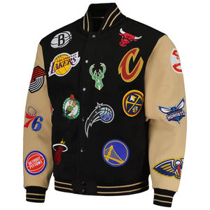 Custom <b>Men's</b> Baseball <b>Jacket</b> Logo Patch <b>Trucker</b> Letterman Varsity Leather <b>Jacket</b> Street Wear Varsity Varsity <b>Jacket</b> Finished - Product Image 3