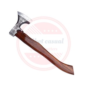 คุณภาพสูง Handmade เหล็กคาร์บอนคงใบมีดขวานล่าสัตว์ Hatchets แกนพร้อมฝาครอบหนัง\ขวานที่กําหนดเอง - Product Image 2
