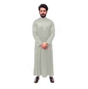 Vente chaude Musulman Hommes Thobe Hommes Jubba D'été Coton Shalwar Kameez Nouvelle Mode À Manches Longues Conception simple Plaine Jubbah - Product Image 1