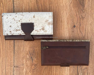 Portefeuille en cuir de fourrure de vachette embrayage cheveux sur fourrure de peau multi-usages sac à main en cuir de veau pochette pochette Western femmes utilise pochette - Product Image 5