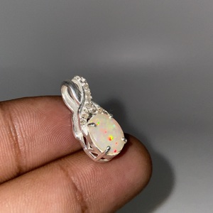 Vintage Style 925 Sterling Silver <b>Opal</b> Silver Plated Children's Charm <b>Pendant</b> Jewelry - Product Image 4