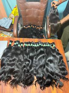 Extensiones de cabello virgen indio de alta calidad 100%, Color Natural, estilo recto, gran cantidad de cabello crudo de bebé, donante único a granel - Product Image 2