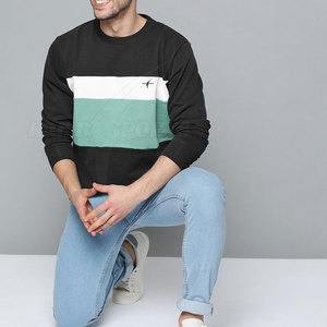 Wholesale Price Slim Fit Crewneck Men's Sweatshirt Polyester/Cotton Fleece Breathable Summer Lined Design Online Sale - Product Image 4