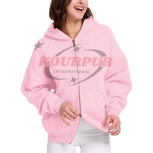 Sweat à capuche surdimensionné à manches longues de différentes couleurs avec fermeture éclair et poches Sweat à capuche design à prix raisonnable - Product Image 4