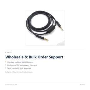 Cable de Audio de Repuesto para Auriculares Logitech Astro A10 A30 A40, Conector de 3.5 mm y 4 Polos con Baño de Oro - Product Image 6