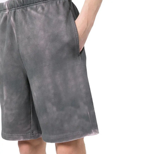 Pantalones cortos informales de algodón polar para hombre, lavado ácido largo con bolsillos, cintura elástica, High Street XS, servicio OEM de verano ecológico - Product Image 3