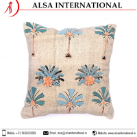 Housse de coussin carrée rayée de luxe moderne 100 % coton, impression personnalisée et broderie, directement du fabricant, pour Thanksgiving