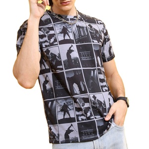 Men's Vintage Regular Fit Short Sleeve T-<b>Shirt</b> <b>100</b>% <b>Polyester</b> Eco-Friendly Breathable Sublimation Transfer Print Front Logo 220g - Product Image 1