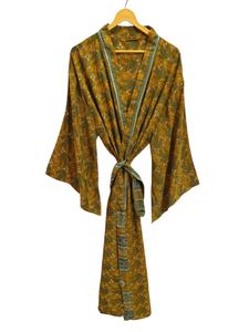 Luxury <b>Swim</b> Wear Soft Silk Bathrobe Multi Color <b>Robe</b> Night Wear <b>Robe</b> Indian Vintage Recycled Silk Sari Kimono, - Product Image 6