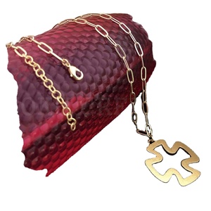 Placcato oro elegante dichiarazione grande pendente della croce cristiana con collana a catena unico prodotto premium di tendenza SKU6878