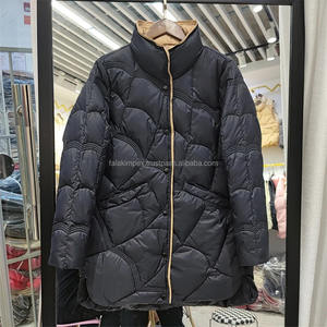 2024 Mid-Long Puffer Jacket Winter <b>Women</b> Simple White Duck Down Coat Stand Collar <b>Parka</b> Female Single Breasted Outwear - Product Image 3