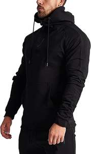 Wholesale Custom <b>Hoodies</b> for Men Hot Sale Casual 100% Cotton Fleece Jacket with Solid Pattern Blank Hooded Men's Jacket - Product Image 3