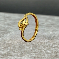 Cincin Emas Bunga Tunggal yang Anggun |   Desain Swirl Mewah untuk Anak Perempuan |   Perhiasan Ringan 1.880 Gram