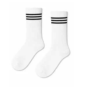 Long Black Floral-Printed <b>Silk</b> <b>Socks</b> Bright Striped Pattern Lightweight Breathable Disposable for Girls for Daily Use for Spring - Product Image 1