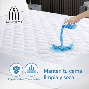 Protège-matelas matelassé imperméable 360° avec bande élastique, ajustement ferme pour matelas jusqu'à 30 cm de hauteur - Product Image 2