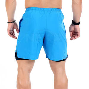 Private Label Men's Double <b>Layer</b> Shorts Breathable Lightweight for Outdoor Use High Street Style Solid Pattern Anti-Wrinkle - Product Image 3