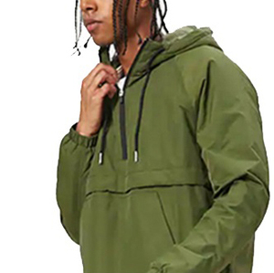 Veste coupe-vent en toile avec logo sur le devant, fermeture éclair intégrale, veste d'hiver de haute qualité pour homme, coupe-vent, séchage rapide et respirante - Product Image 5