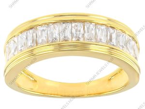 925 plata esterlina Mossanite piedra preciosa 18K banda chapada en oro para hombres anillo de piedras preciosas de compromiso de boda - Product Image 5