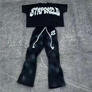 Survêtement 100% coton délavé à l'acide Survêtement de jogging du Pakistan Survêtements à manches courtes Boxy courts personnalisés - Product Image 4