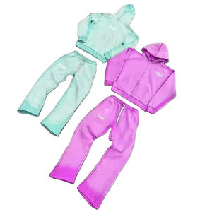 ชุดวอร์มผ้าฟลีซสำหรับผู้ชายเสื้อมีฮู้ดผ้าหนาซีดซีดกันแดดและกางเกงขากว้างทรงหลวมสำหรับฤดูหนาว - Product Image 1