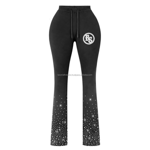 Pantalones Deportivos de Felpa de Algodón y Poliéster de Alta Calidad, 300 GSM, Color Carbón Oscuro, Tejido Liso, Sin Paneles, Logotipo Bordado - Product Image 2