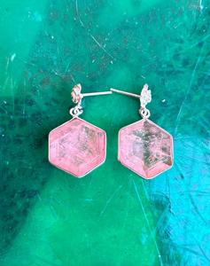 925 Sterling Silver Pink Tourmaline Handmade <b>Earring</b> <b>Beautiful</b> Women <b>Earring</b> Pink Stone <b>Earring</b> . - Product Image 3
