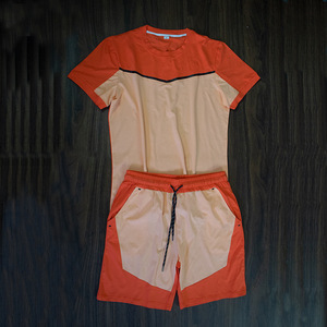 Chándales de gimnasio de algodón de 260g de alta calidad para hombre, logotipo personalizado impreso, conjunto de pantalones cortos de talla grande de dos piezas, verano, ecológico, liso en blanco - Product Image 2