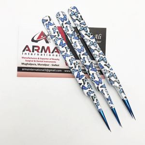 Pinzas de extensión de pestañas de acero inoxidable recubiertas de Papel Sostenible con logotipo personalizado Pinzas de pestañas rectas con aspecto natural puntiagudo - Product Image 5