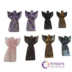 Sculpture en agate de qualité supérieure, pierres précieuses mélangées, grande taille, ange, Feng Shui, quantité en vrac disponible pour l'achat en ligne, exportation directe - Product Image 1