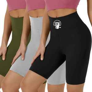 Shorts de sport pour femmes à taille haute, effet push-up, respirants et à séchage rapide, noirs - Product Image 2