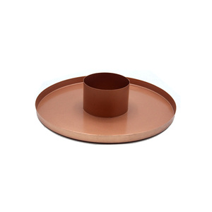 Portavelas de pilar de Metal de diseño único, recubierto de cobre para boda, fiesta, cena a la luz de las velas, pilar de vela de mesa personalizado - Product Image 2