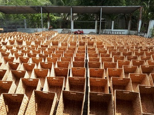 Storage Handwoven Water Hyacinth <b>Basket</b>/ Natural Sustainable <b>Rectangular</b> Neatening - Product Image 4