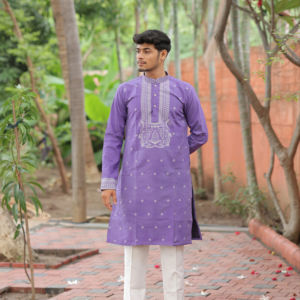 Jacquard violeta majestuoso diseñador kurta - Product Image 1