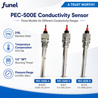 Capteur de conductivité d'eau ultrapure PEC 500E K 0.01 0.05 2000 US Per cm³ en acier inoxydable 316L NTC10K pour la surveillance en ligne de faible conductivité électrique