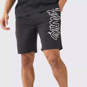 Pantalones cortos de chándal para hombre de alta calidad, logotipo personalizado, talla grande, cintura elástica, estilo informal, teñido liso, venta al por mayor - Product Image 3