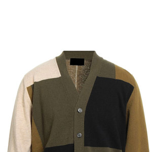 Cárdigans de punto con diseño de bloque de color personalizado para hombre, cárdigans de tendencia superior para ropa informal de invierno para hombre - Product Image 3