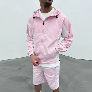 Chándales cortavientos con cremallera cómodos de alta calidad, chándales de dos piezas de nailon de corte perfecto con logotipo y diseño personalizados - Product Image 3