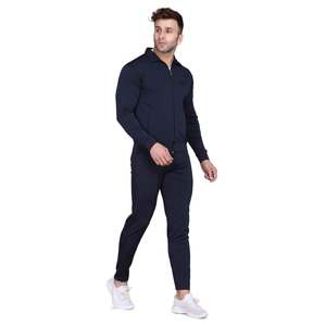 Logo personnalisé Sweat à capuche avec fermeture éclair Imprimé de litière personnalisée Veste et pantalon à col pour hommes Survêtements de jogging pour hommes - Product Image 1