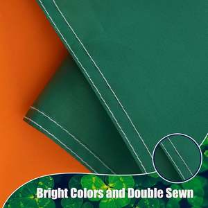 Drapeau irlandais brodé trèfle à quatre feuilles 4x6 pieds pour extérieur, drapeaux trèfles irlandais robustes pour la Saint-Patrick et décorations de mariage, 2 supports en laiton - Product Image 5