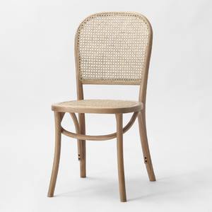 Chaise de salle à manger nordique bon marché avec confort ergonomique et siège et dossier en rotin naturel tissé pour scandinave élégant - Product Image 6