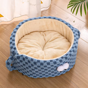 Cama cálida de felpa para mascotas con cubierta lavable extraíble, cama redonda antideslizante para gatos, Casa Bonita en forma de taza, cama para cachorros de invierno y otoño - Product Image 2