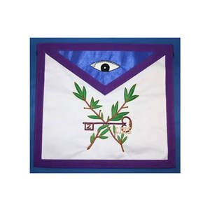 Delantal Masónico de Lujo, Combinación de Cuero y Terciopelo, Bordado, con Símbolo de Logia Azul, Delantal de Francmasonería - Product Image 1