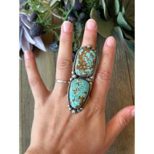 Alfred Martinez <b>Turquoise</b> and Sterling Silver <b>Ring</b> Size 8 - Product Image 2