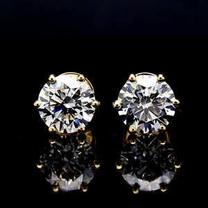 Venta al por mayor 2CT Lab Grown Diamond 14K Pure Stud Earring Forma de moda para bodas Aniversarios Fiestas Gran regalo Fine - Product Image 1