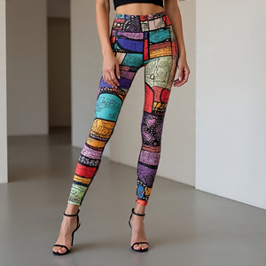 Leggings estampados gráficos de compresión para mujer Yoga Fitness ejercicio sublimación Legging's pantalones femeninos para mujer - Product Image 6