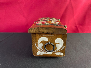Caja de madera de Arte Popular Europeo Tradebyd, cofre de almacenamiento de recuerdo de joyería único pintado a mano para decoración del hogar - Product Image 6