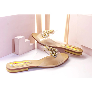 รองเท้าแตะเจ้าสาวแฟนซีสองชั้นดีไซน์สวยสง่าและประดับพลอยเทียม - Product Image 2